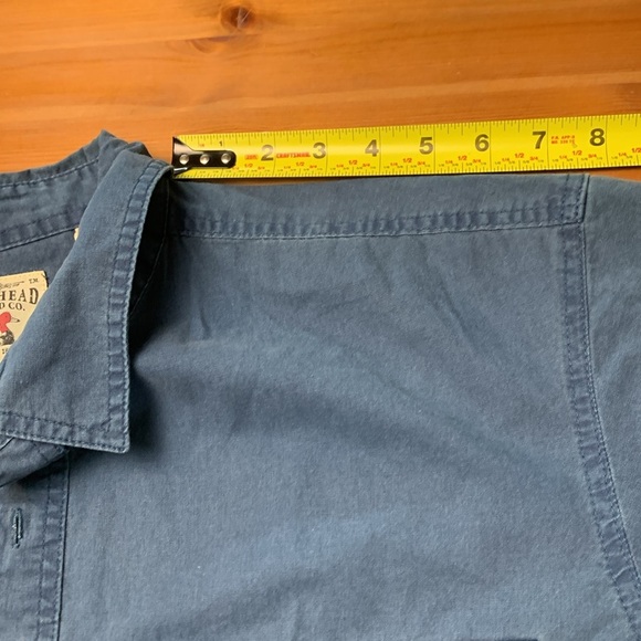 Red Head Mens Short Sleeve 100% Cotton Button Up Shirt, Blue - Picture 4 of 13